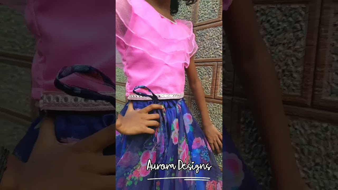 Organza skirt with layered crop top💞Whatsapp 8921488985.