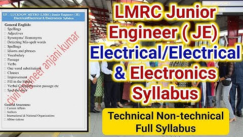 LMRC JE Electrical/Electrical & Electronics syllabus | Lucknow metro  JE syllabus
