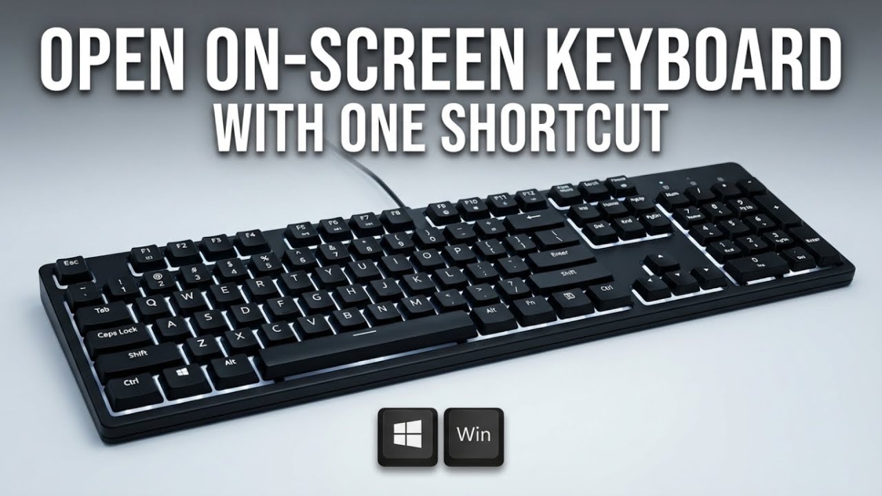How to open on screen keyboard using shortcut key - YouTube