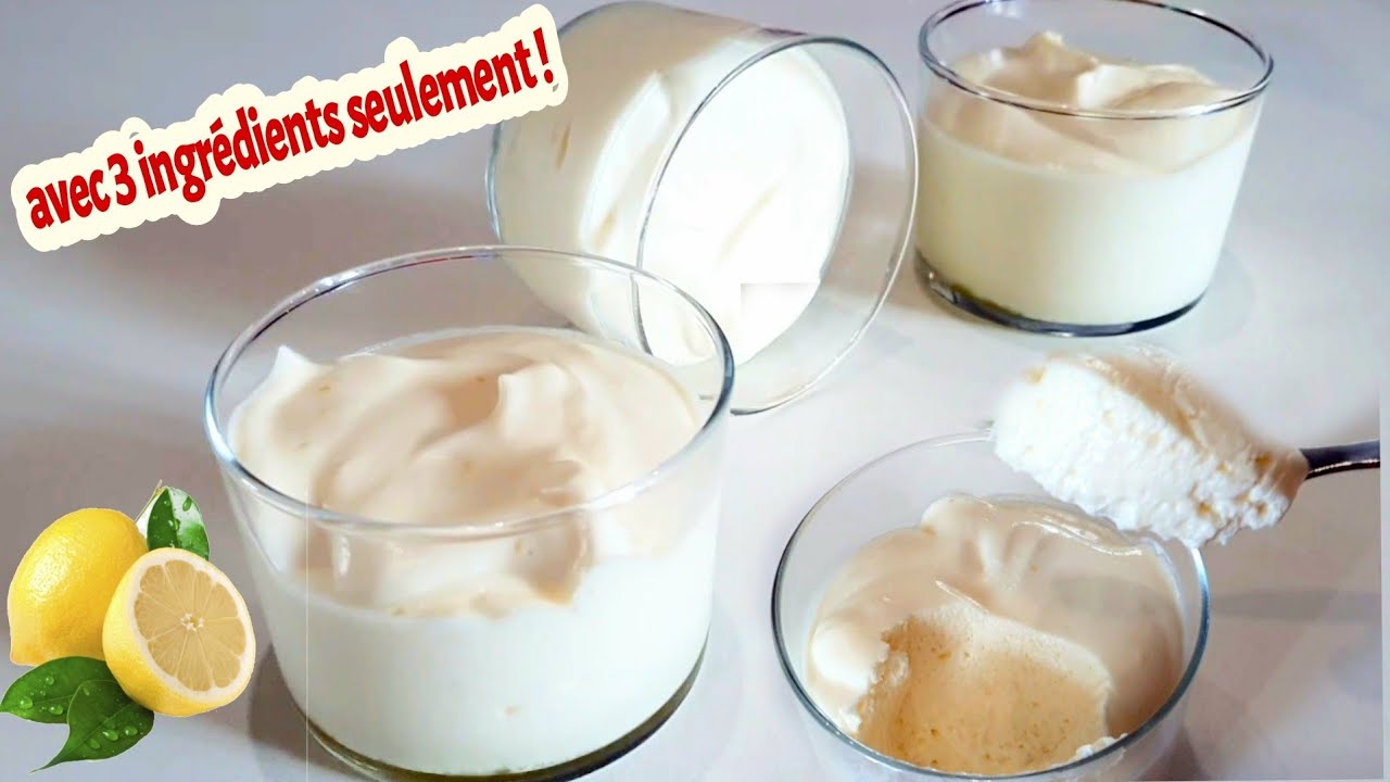 Avec 3 ingrédients seulement et vous allez vous régaler avec cette délicieuse mousse au citron