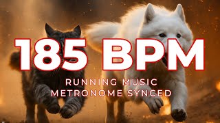 185 BPM Running Music | 1 Hour | Metronome Synced | Rock · Punk · EDM | Workout Motivation