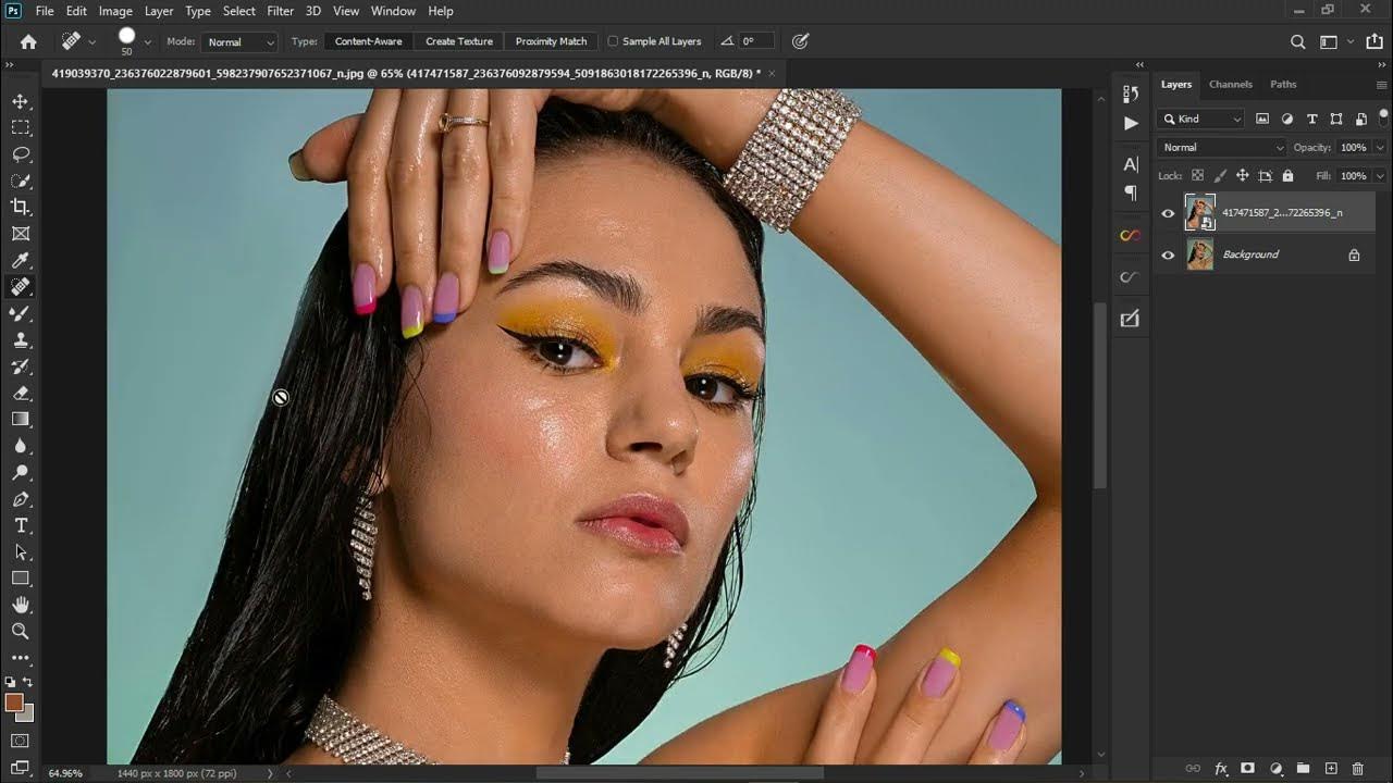 Photo retouching retouching hair color correction using class 1