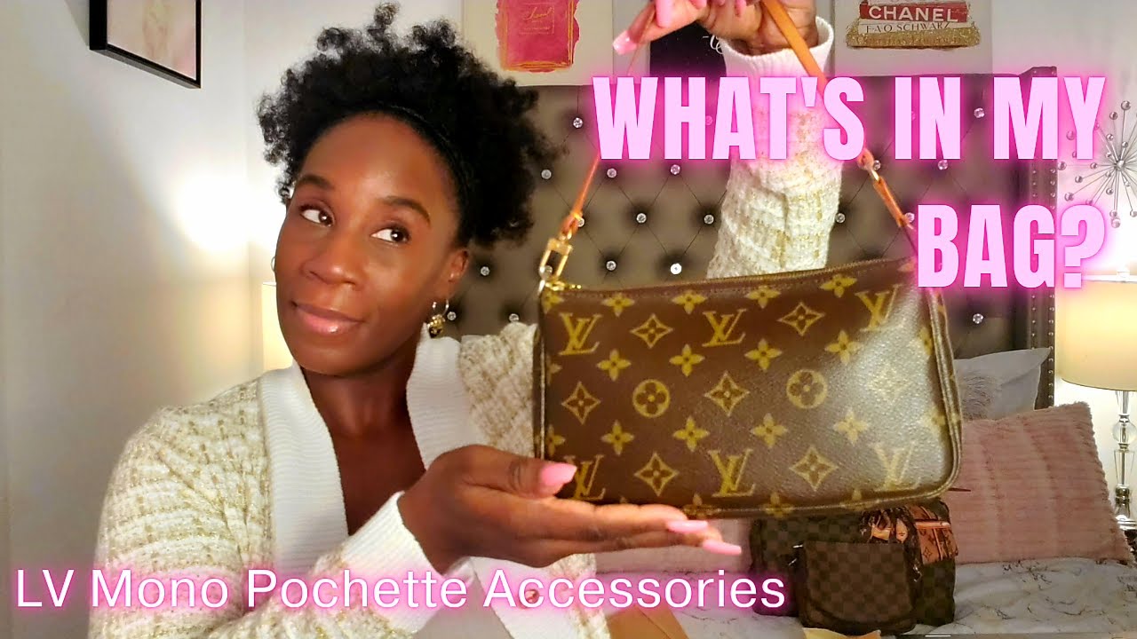Kharyzma: What Fits In My Bag Louis Vuitton DAMIER EBENE Trousse POCHETTE  Accessories #WIMB 