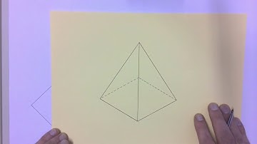 How to draw a front, top and left view of a square based pyramid in first angle orthographic