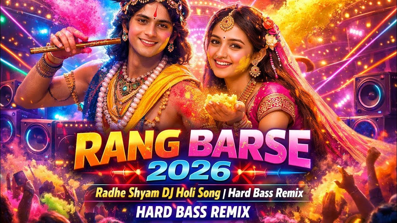 Rang Barse 2026 🔥 Radhe Shyam DJ Holi Song | Hard Bass Remix | Holi Special 🎨
