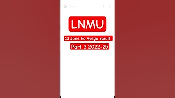Part 3 result announced LNMU #ytshorts #shorts