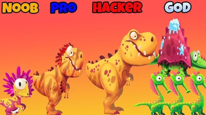 Noob vs. pro vs. hacker in dino t-rex RTX! 