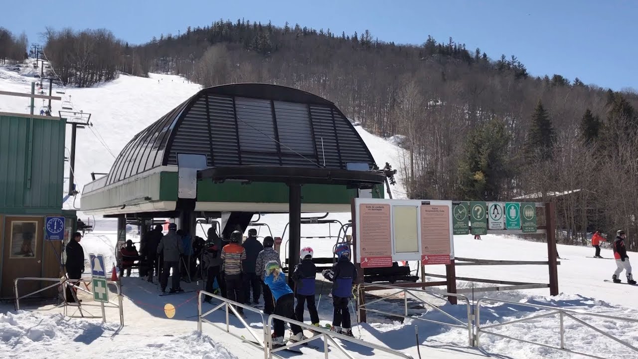 Vanier Mont Ste Marie / Poma Detachable Quad Chairlift YouTube
