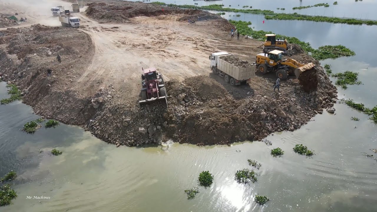 Fantastic new road building Mighty machinery big wheel loader, bulldozer and Truck best action