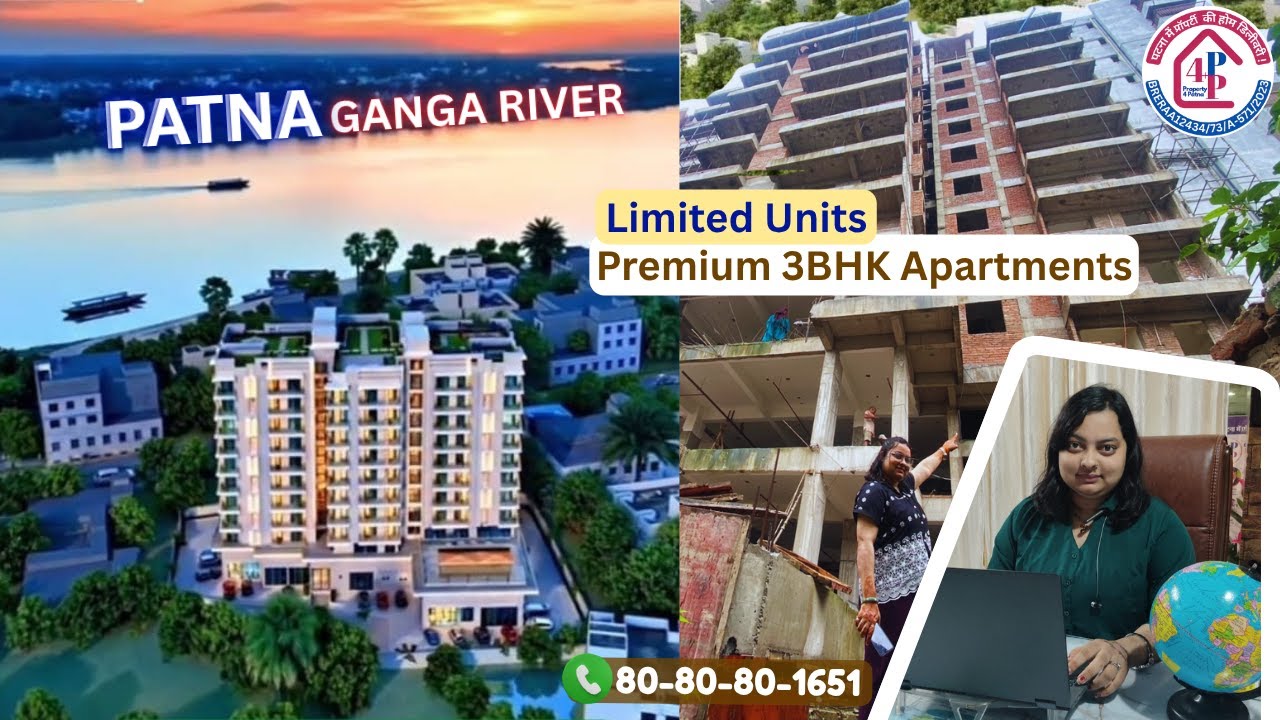 PATNA Ganga River Balcony View | Premium 3 BHK Apartemnt 📞8080801651
