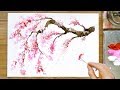 Technique de peinture acrylique pour arbre  fleurs de cerisier