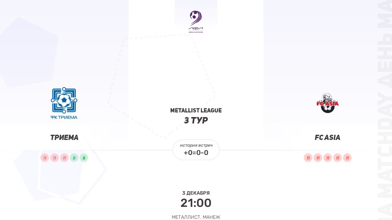 Триема × FC ASIA. Metallist league. Третья лига. 3.12.2023 - YouTube