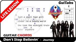 DON'T STOP BELIEVIN' 🎤 - Journey ( Lyrics - GUITAR Chords 🎸- Karaoke )