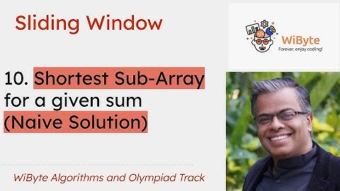 10. Sliding Window: Shortest Sub-Array for a given sum (Naive Solution)
