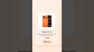 🍏 Modern Apple Product Card | CSS Magic ✨#coding#apple #programming#csstutorial #htmlcss#iphone17pro