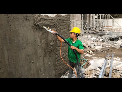 Video Construction mortar spraying machine - youtube