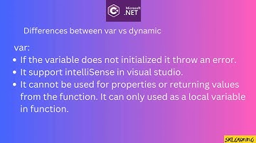 Difference Between var and dynamic in C# .NET