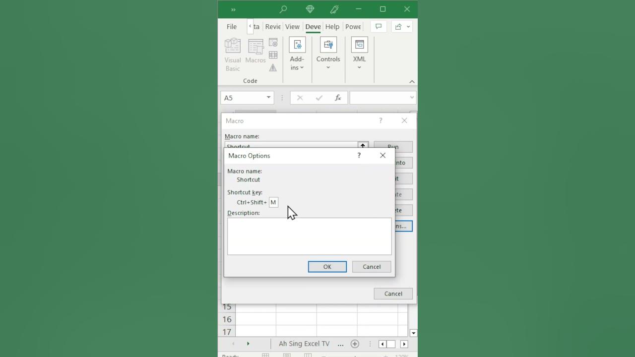 Assign keyboard shortcut key to a macro youtube