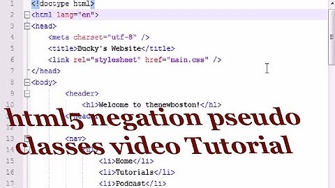 html5 negation pseudo classes video Tutorial