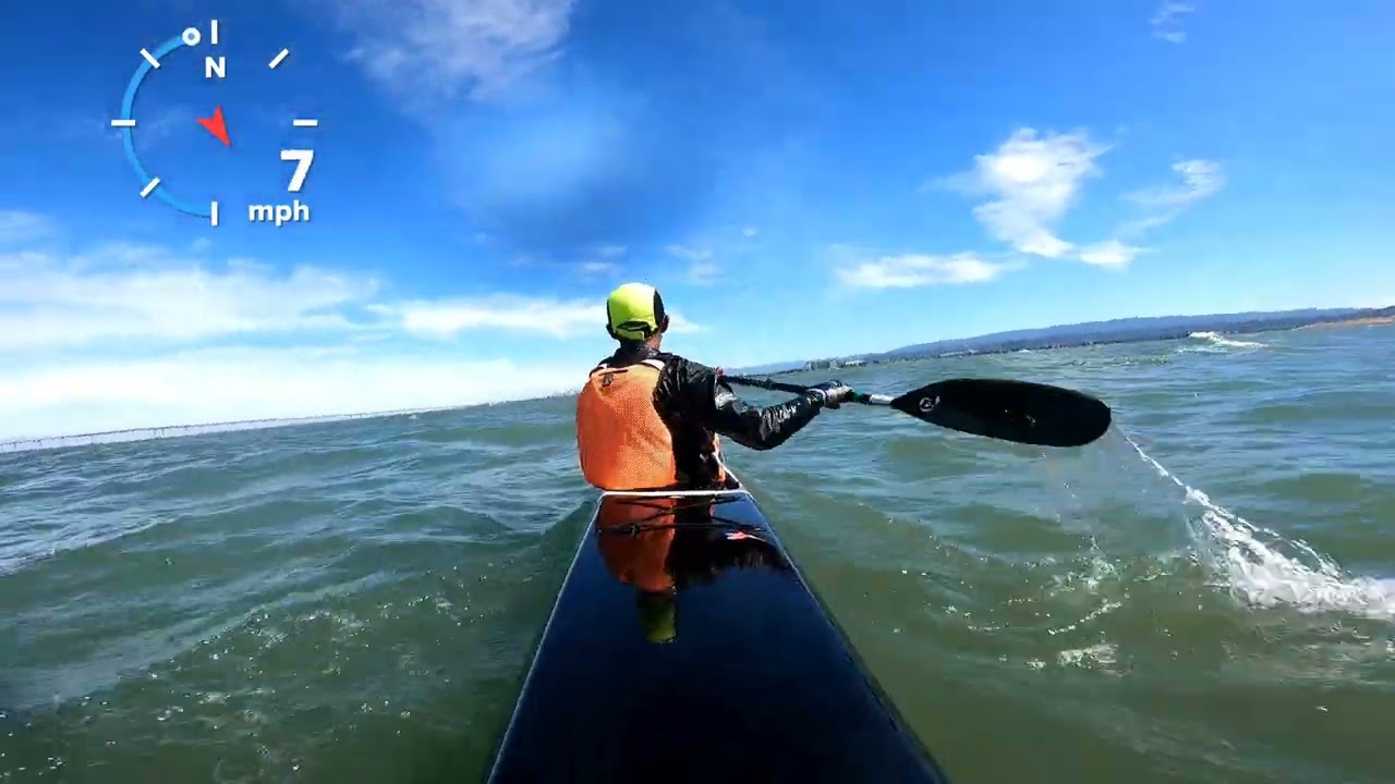 San Francisco Bay downwind paddle on a mild day, June 2 2022