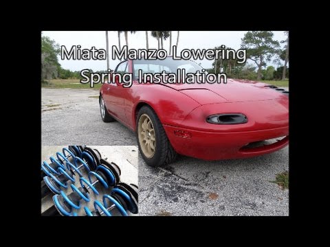 Mazda Miata Installing Manzo Lowering Spring Suspension Mod - YouTube
