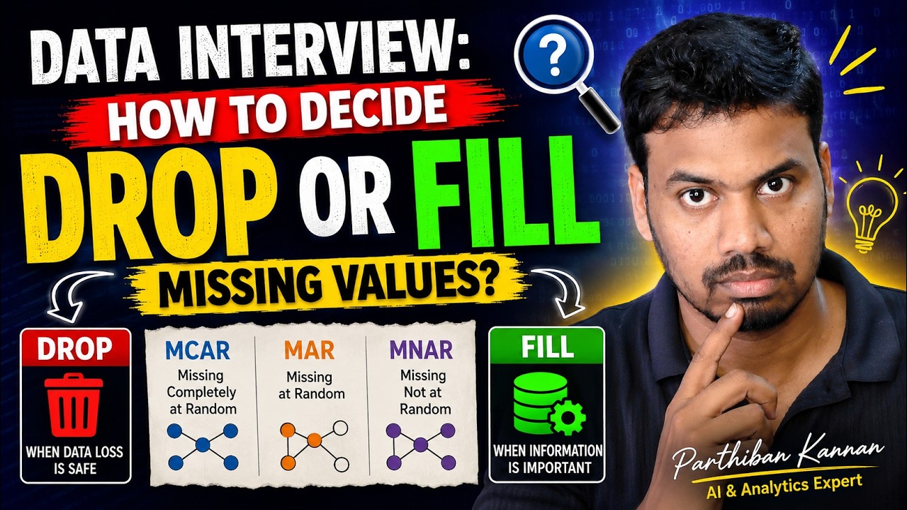 Data Interview: How to Decide Drop or Fill Missing Values? | MCAR MAR ...
