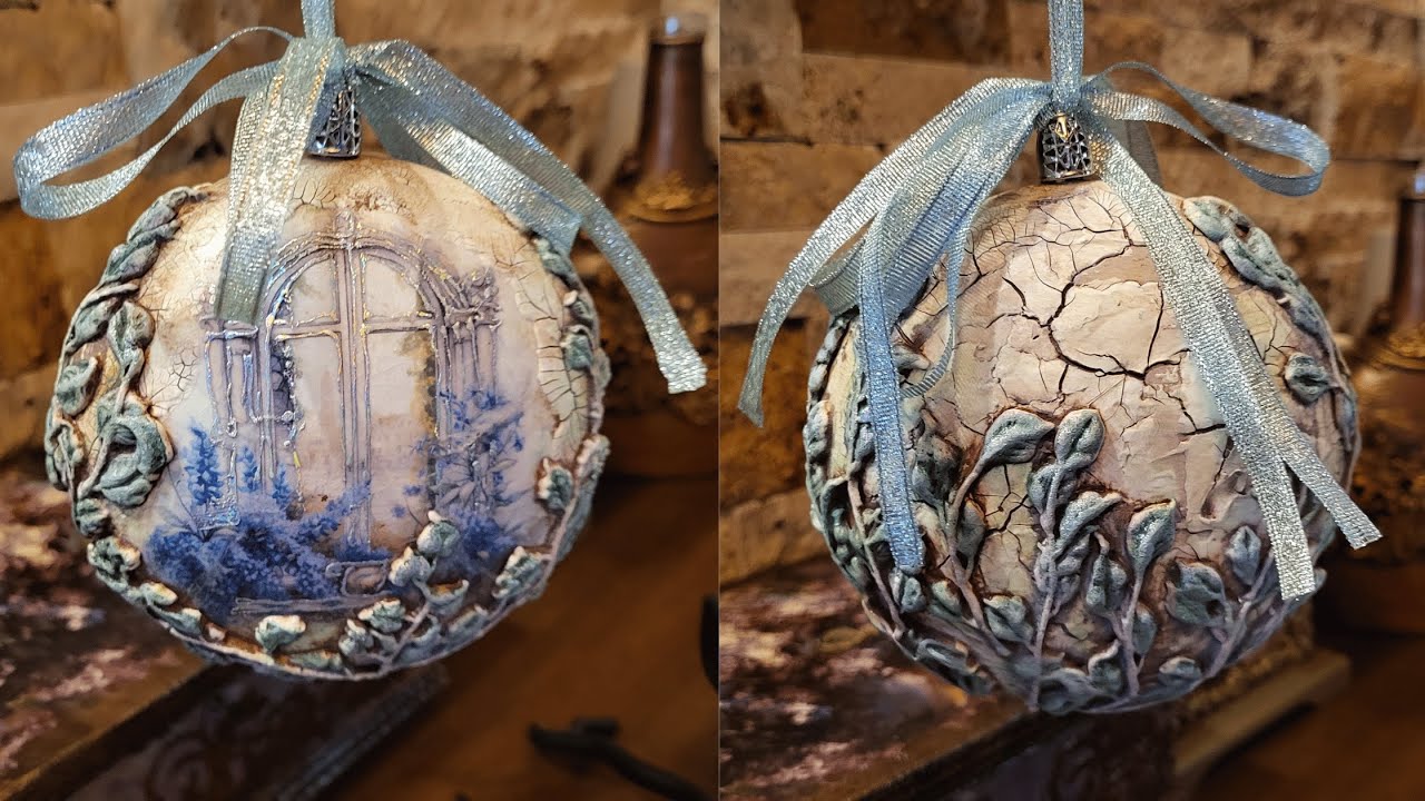 Home Decoration, Christmas Flat Ornament, Decoupage, Gilding