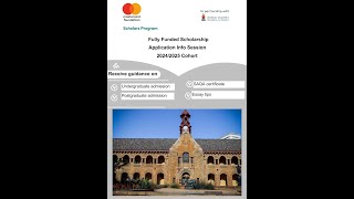 Application info session for the Mastercard Foundation Scholarship at the at University of Pretoria