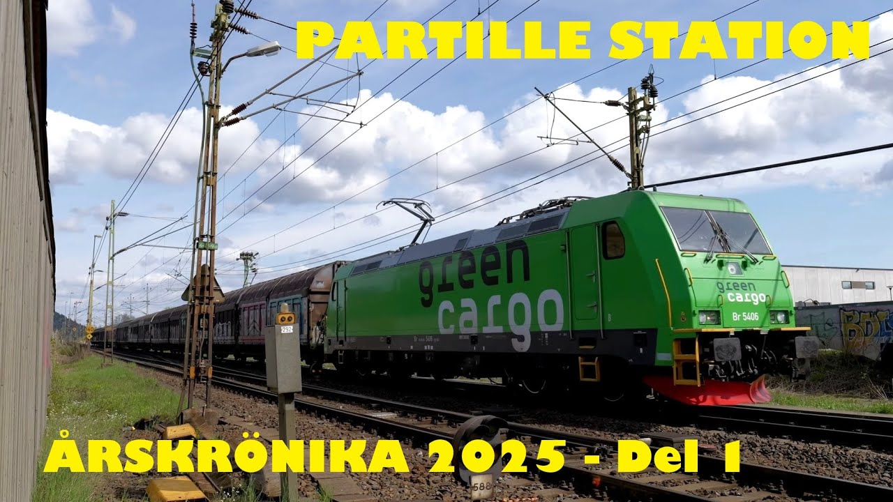 Tåg runt Partille Station - Årskrönika 2025 Del 1 - Januari till Maj i 4k60