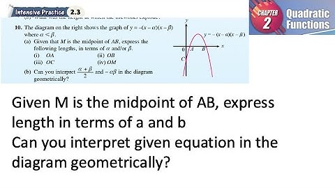 Quadratic Functions intensive practice 2.3 Q10 | latihan intensif 2.3 | Interpret given equation
