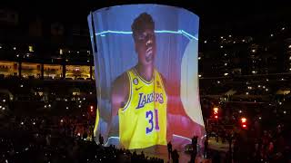 Los Angeles Lakers versus Portland Trail Blazers Starting Line-Up Introductions