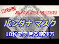 折るだけで10秒でできるバンダナマスクの結び方、上下のストッパーで花粉撃退