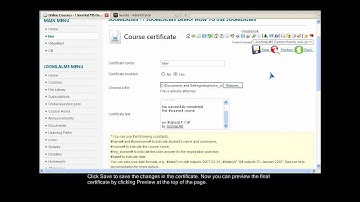 JoomlaLMS -- How to Create and Manage Online Course Certificates