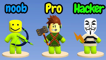 Shoot the crowd as Noob vs Pro vs Hacker