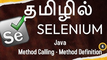 Selenium in Tamil - 5 - Java - Method Calling - Method Definition - void, return - Muthuramalingam