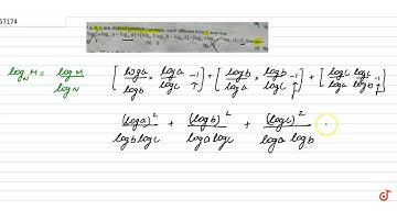If a, b, c are distinct positive numbers, each different from 1, such that `[log_balog_ca-log_...