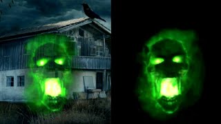 Green screen ghost head with sound. Green screen Halloween. Green screen horror.