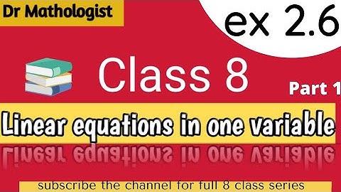 Class 8 math| Chapter 2| Ex-2.6 | question 1to5 | linear equations in one variable | ncert | cbse