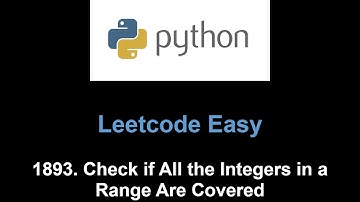 Leetcode 1893. Check if All the Integers in a Range Are Covered (difference array)