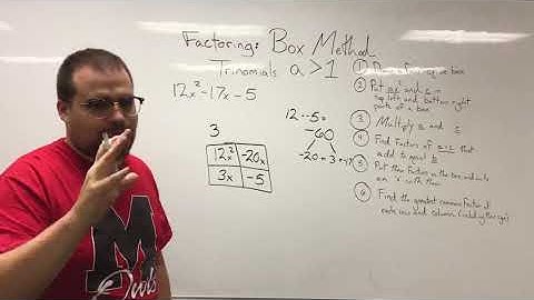 The Box Method - Factoring Trinomials when 