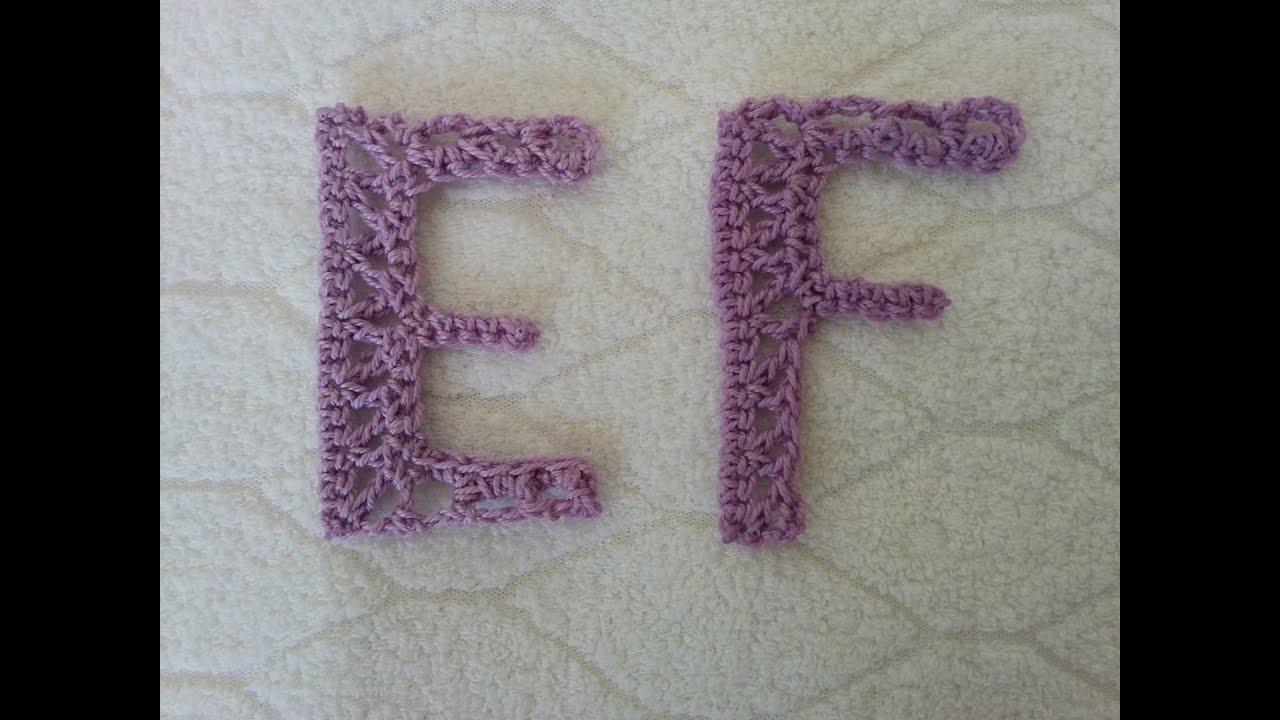 Alfabeto all'uncinetto: lettere E, F - Crochet Alphabet: letters E, F