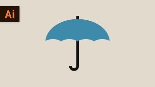 How to Draw an Umbrella | Flat Design Illustrator Tutorial