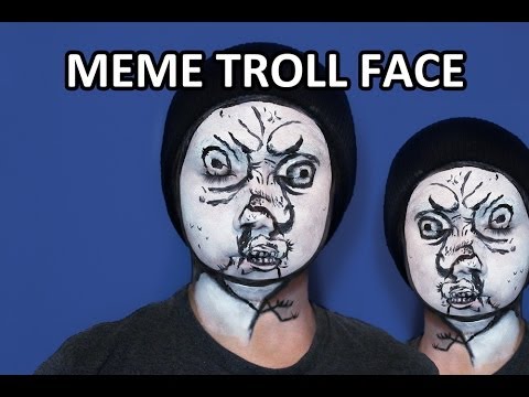 TROLL FACE meme Makeup facepaint