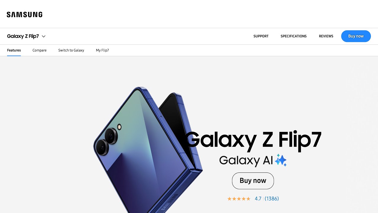 Galaxy Z Flip 7 | Flip Phone with Galaxy AI | Samsung UK · Samsung.com · 2026