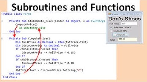 Visual Basic Subroutines and Functions