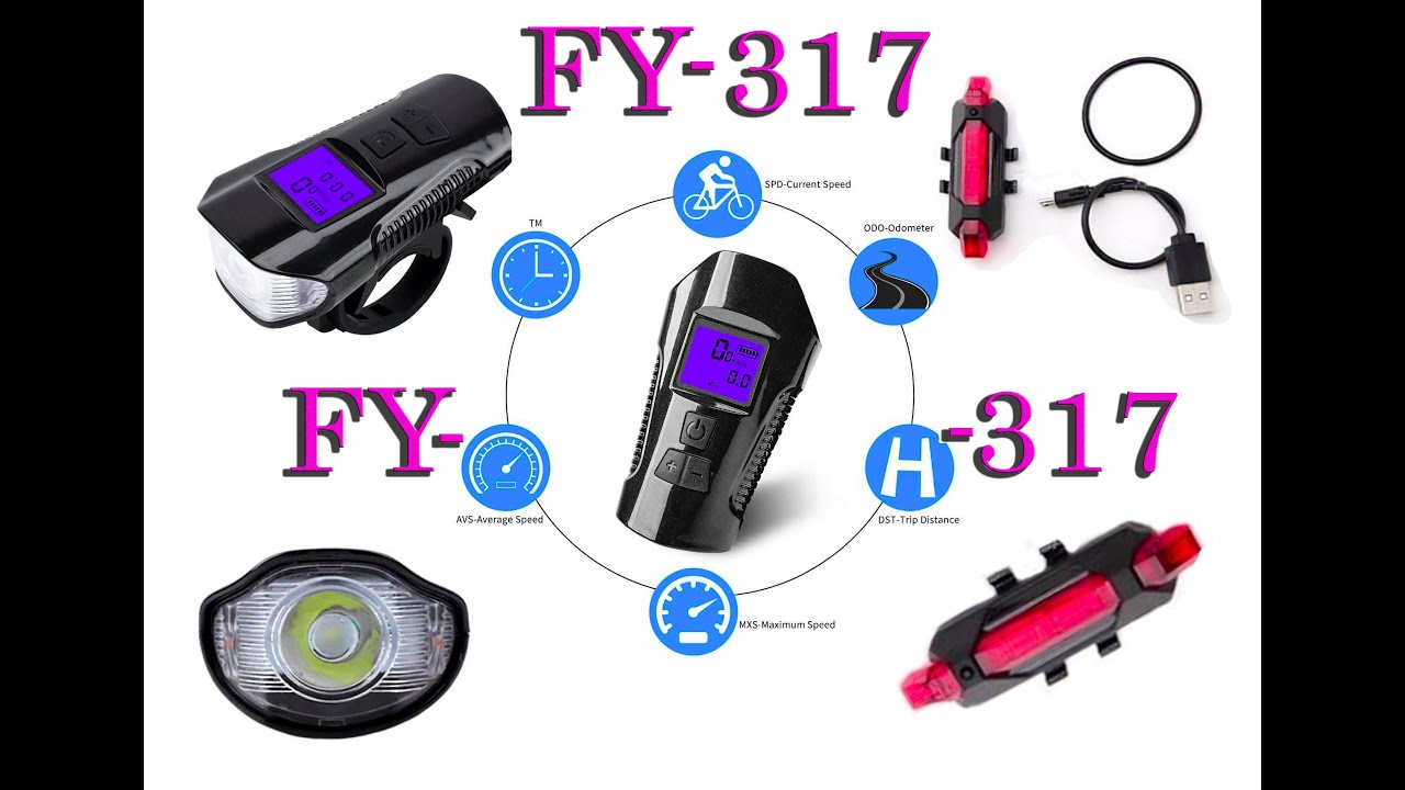 Умная велосипедная LED фара FY317.Задняя фара.Rear light.Bicycle LED