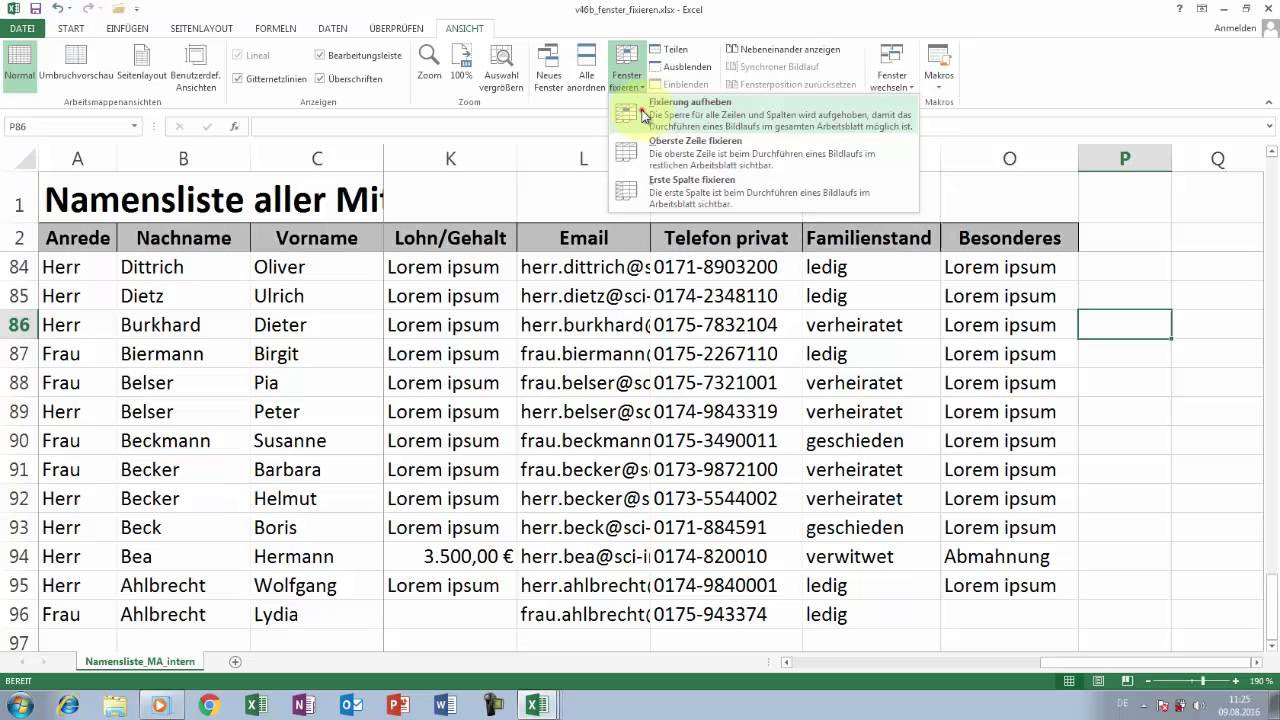 New Excel Tipps und Tricks #46 Größere Tabellen fixieren und teilen