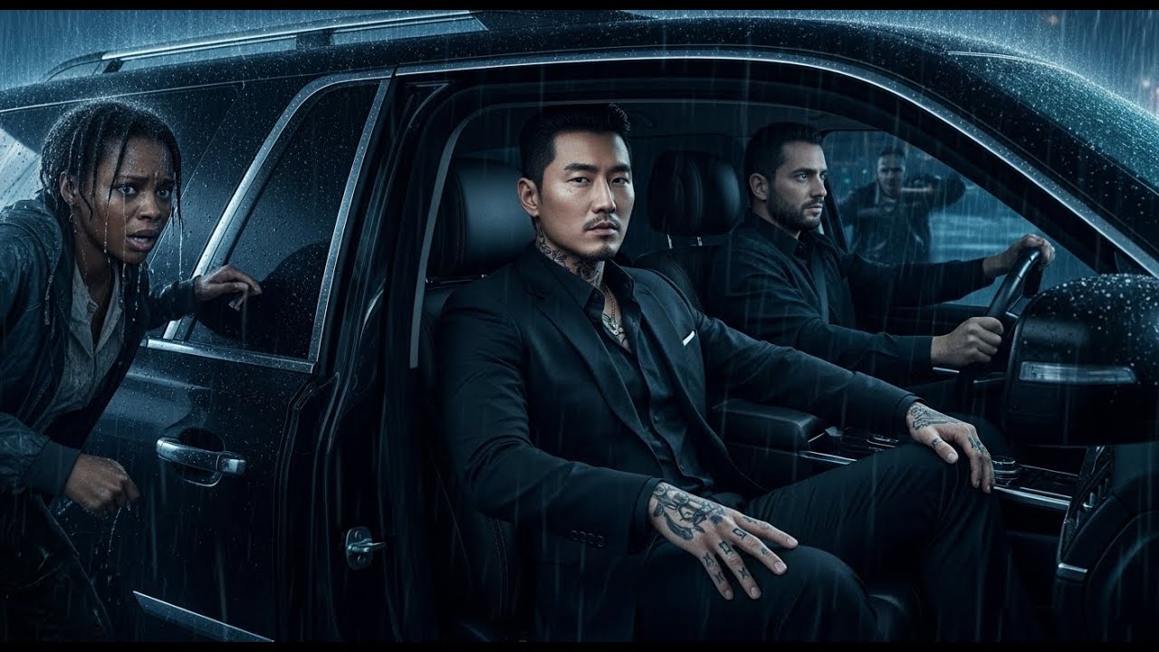 The Black Woman Was Being Chased Through the Rain—She Ran Into a Dark SUV, and the Korean Boss...