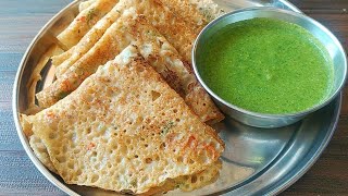 10 Minutes Wheat Flour Breakfast Recipe | Atta Chilla | Mint Chutney