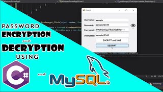 Password Encryption and Decryption Using C# and MySQL